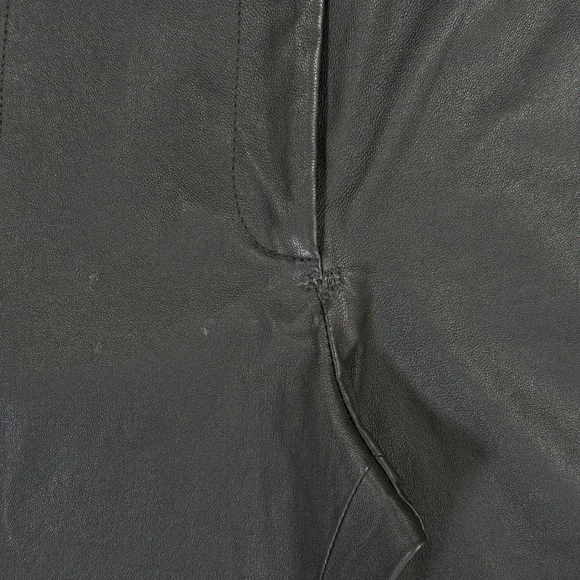 $995 Derek Lam 10 Crosby Size 4 Black Leather Robertson Flare Trousers *READ* - Picture 7 of 13